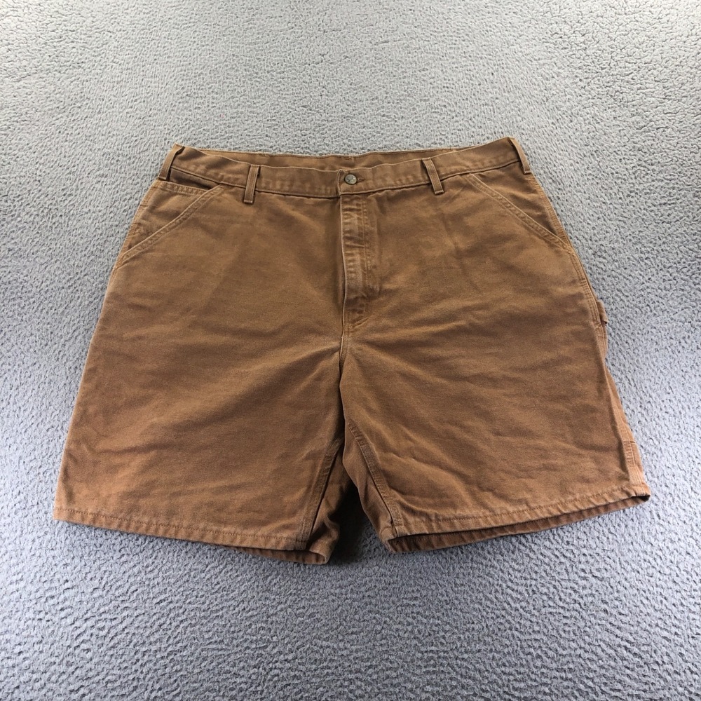 Vintage Carhartt Shorts Mens 40 Brown Duck Canvas Carpenter Union Made In USA - Picture 1 of 10